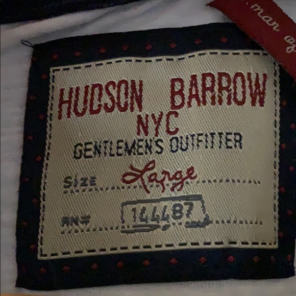 Hudson Barrow Navy Blue and White T-shirt - Picture 2 of 2
